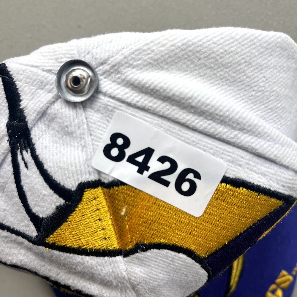 Vintage Minnesota Vikings Hat Snapback White The Game Big Logo NFL Football 90s - Picture 12 of 12